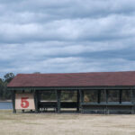 Color photograph of pavilion number 5 at Murray Park along Arkansas River near Little Rock, Arkansas.