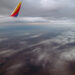 Color photograph of Texas horizon on cloudy day while flying on a Southwest airplane